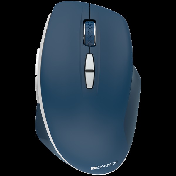 Canyon  2.4 GHz  Wireless mouse ,with 7 buttons, DPI 800/1200/1600, Battery: AAA*2pcs,Blue,72*117*41mm, 0.075kg