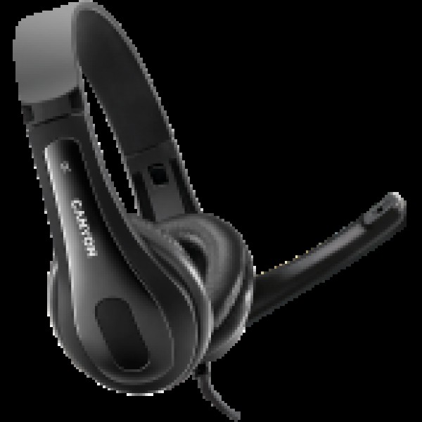 CANYON CHSU-1 basic PC headset with microphone, USB plug, leather pads, Flat cable length 2.0m, 160*60*160mm, 0.13kg, Black;