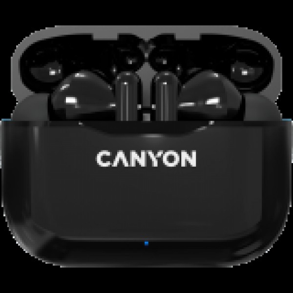 CANYON TWS-3 Bluetooth headset, with microphone, BT V5.0, Bluetrum AB5376A2, battery EarBud 40mAh*2+Charging Case 300mAh, cable length 0.3m, 62*22*46mm, 0.046kg, White