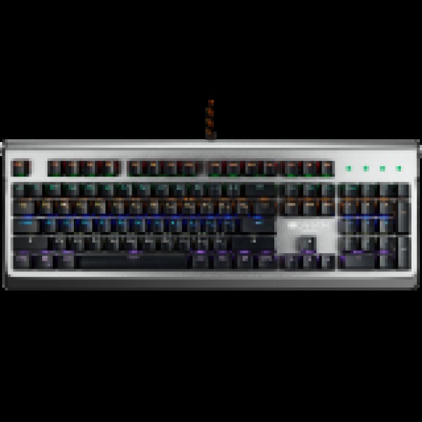 CANYON Wired multimedia gaming keyboard with lighting effect, 20pcs rainbow LED & 19pcs RGB light, Numbers 104keys, EN double injection layout, cable length 1.8M, 446*160*40mm, 0.98kg, color Dark grey