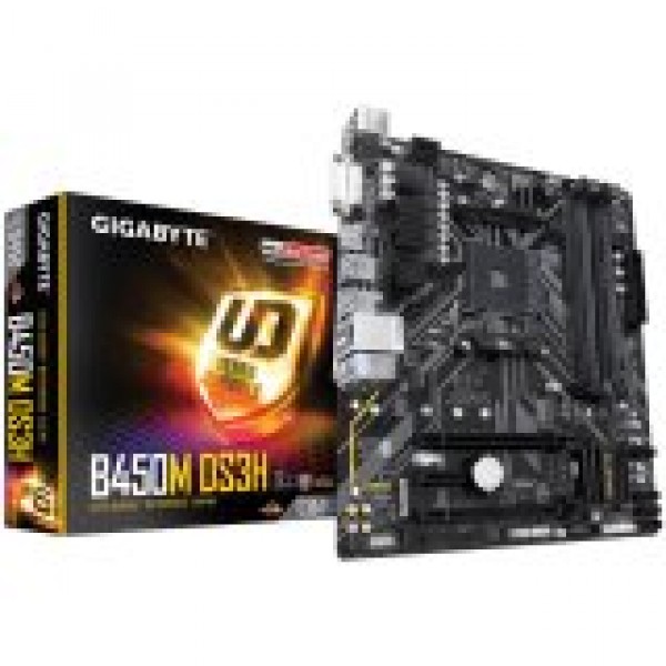 Gigabyte B450M DS3H AMD B450, AM4, 4xDDR4, DVI-D/HDMI, 2xPCIe x16, 1xPCIe x1, 1xM.2, 4xSATA, mATX