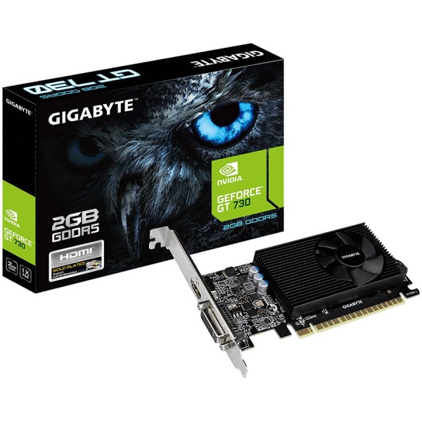 Gigabyte GV-N730D5-2GL, NVIDIA GeForce GT 730, PCI-E 2.0, 2048 MB GDDR5, 64 bit, Dual-link DVI-D*1/HDMI*1/ 300W