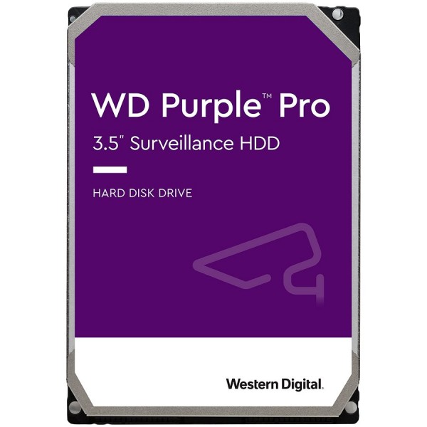 HDD Video Surveillance WD Purple Pro CMR (3.5'', 12TB, 256MB, 7200 RPM, SATA 6Gbps, 550TB/year)