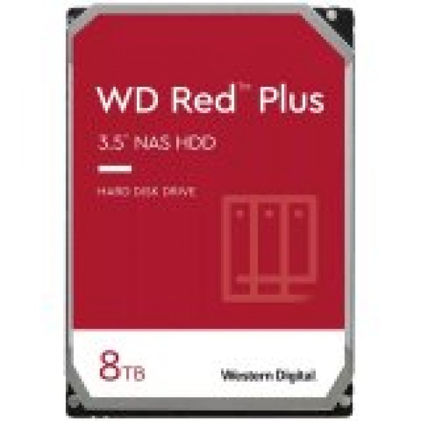 HDD NAS WD Red Plus CMR (3.5'', 8TB, 128MB, 5640 RPM, SATA 6Gbps, 180TB/year)