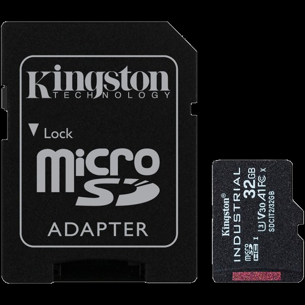 Kingston 32GB microSDHC Industrial C10 A1 pSLC Card + SD Adapter