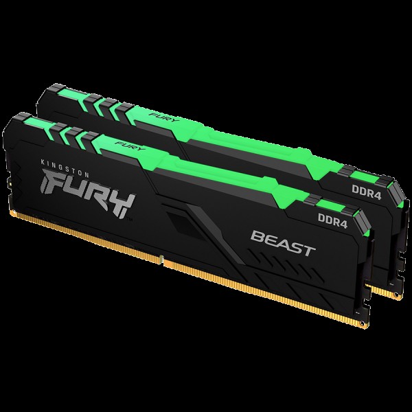 KINGSTON DRAM 32GB 3200MHz DDR4 CL16 DIMM (Kit of 2) FURY Beast RGB Black EAN: 740617319149