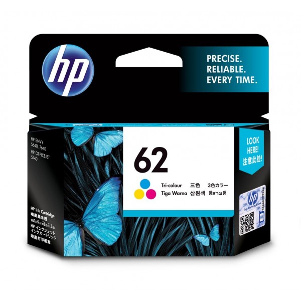 HP 62 Original Standard Yield Cyan, Magenta, Yellow