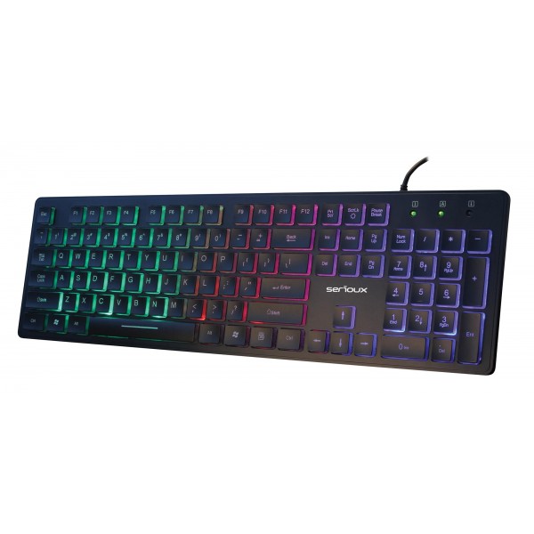 KB SERIOUX 9500I BLACK, ILUMINATA, USB