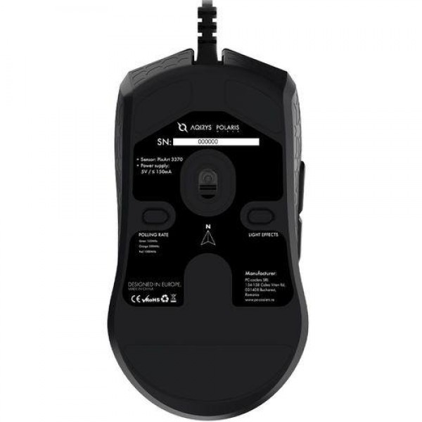 Mouse AQIRYS Polaris, cu fir, negru