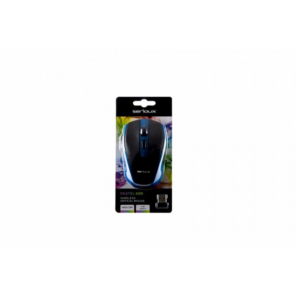 MOUSE SERIOUX PASTEL600 WR BLUE USB