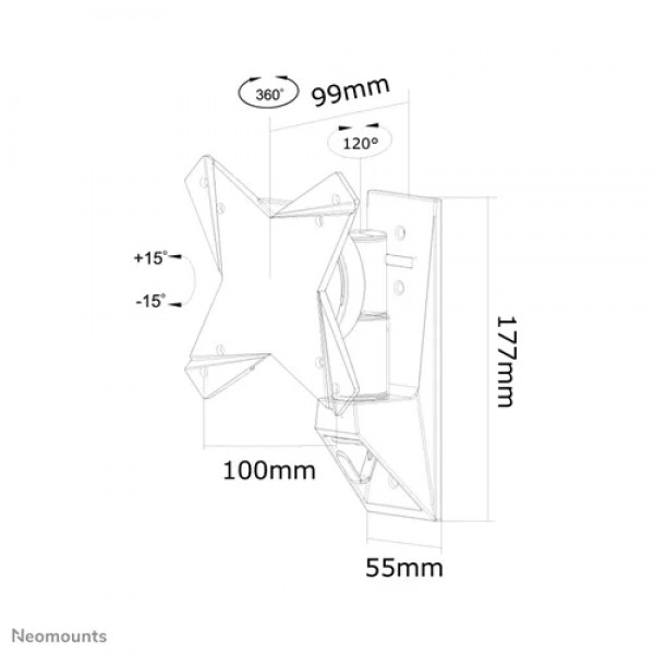 NM Screen TV Wall Mount 2 Pivots 10