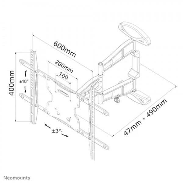 NM Screen TV Wall Mount 3Piv+Til 32