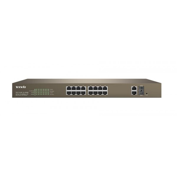 TENDA 16-PORT+2GB WEB SMART POE SWITCH