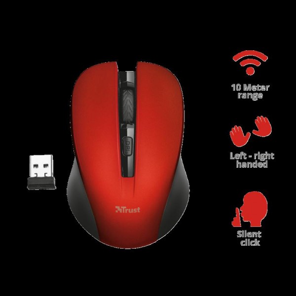 Trust Mydo Silent Click Wi Mouse Red