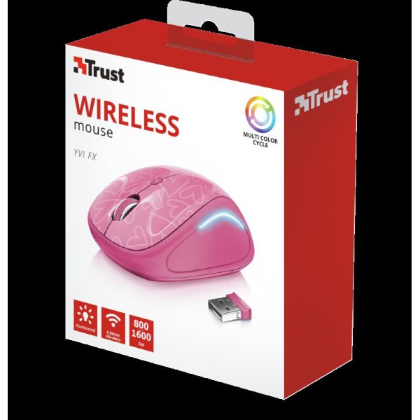 Trust Yvi FX Wireless Mouse - pink