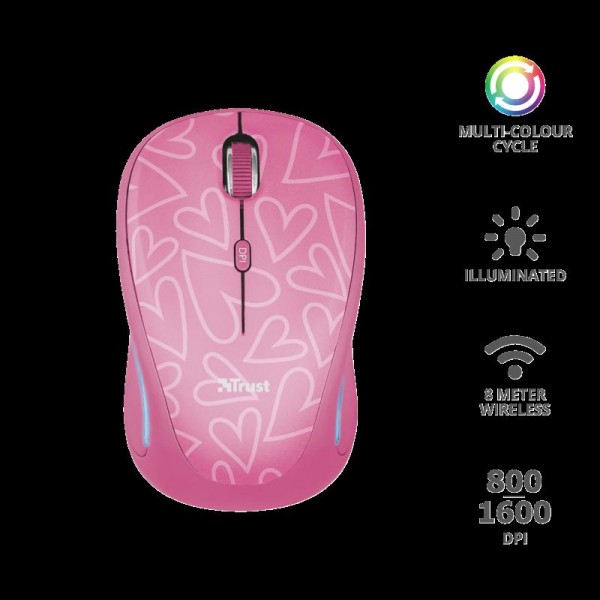 Trust Yvi FX Wireless Mouse - pink