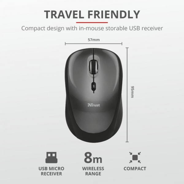 Trust Yvi Wireless Mouse - black