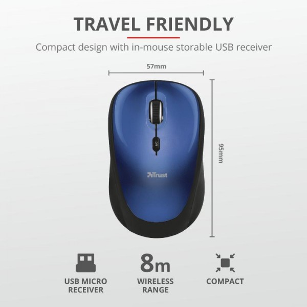 Trust Yvi Wireless Mouse - blue