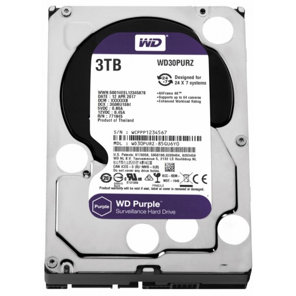 WD HDD3.5 3TB SATA WD30PURZ