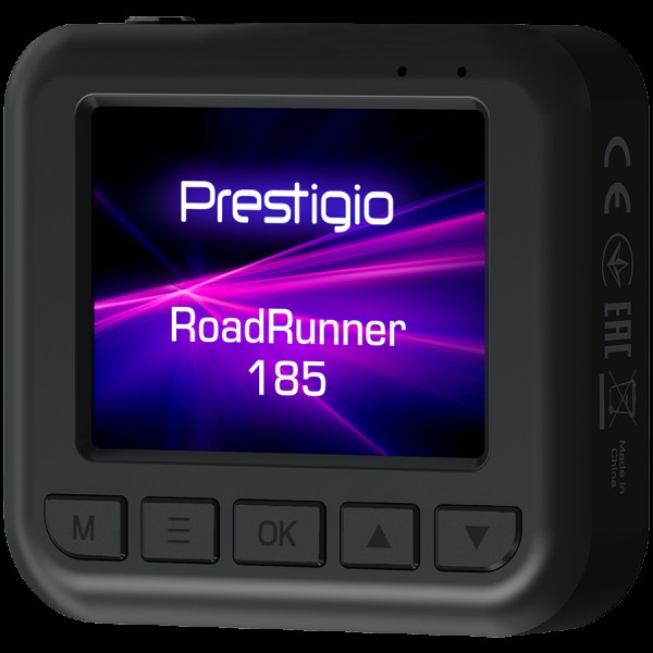 Prestigio RoadRunner 185, 2.0'' IPS (320x240) display, FHD 1920x1080@30fps, HD 1280x720@30fps, Jieli AC5601, 2 MP CMOS GC2053 image sensor, 2 MP camera, 140° Viewing Angle, Micro USB, 180 mAh, Night Vision, Motion Detection, G-sensor, Cyclic Recording, co