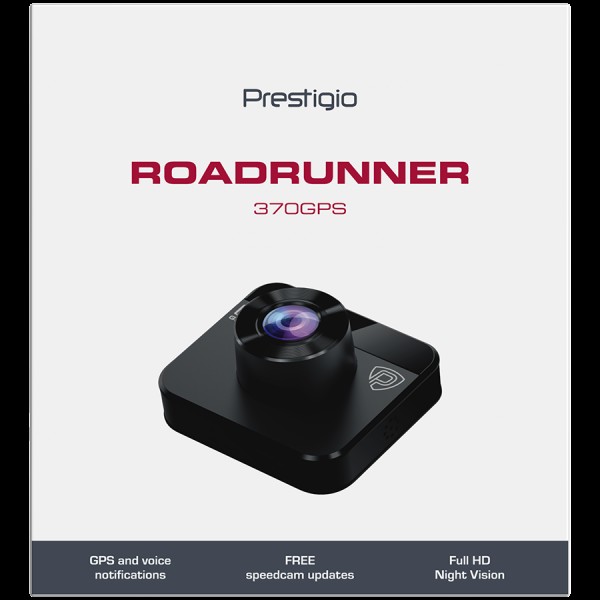 Prestigio RoadRunner 370GPS, 2.0'' IPS (320x240) display, FHD 1920x1080@30fps, HD 1280x720@30fps, AIT8336N, 2 MP CMOS GC2053 image sensor, 2 MP camera, 140° Viewing Angle, Micro USB, 120 mAh battery, GPS, Night Vision, Motion Detection, G-sensor, Cyclic R