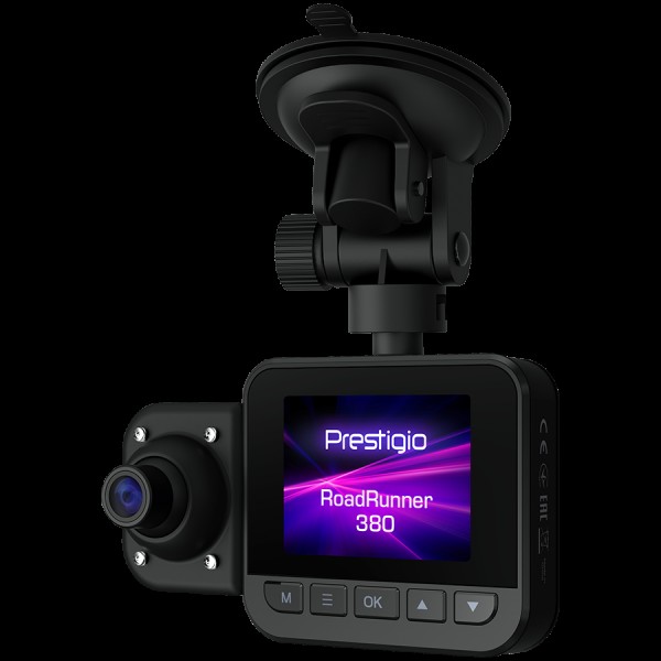 Prestigio RoadRunner 380, 2.0'' (320x240) IPS display, Dual camera: front - FHD 1920x1080@30fps, HD 1280x720@30fps, interior - HD 1280x720@30fps, Jieli AC5401A, 2 MP CMOS GC2053 image sensor, 2 MP camera, 140° Viewing Angle, Night Vision, Motion Detection