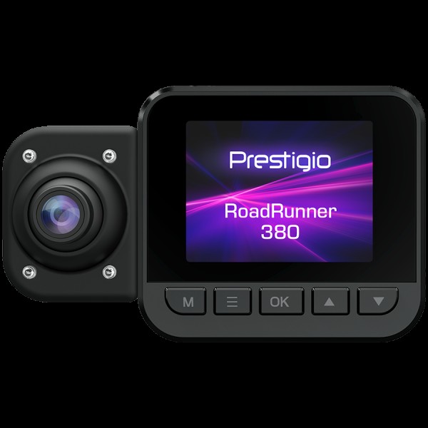 Prestigio RoadRunner 380, 2.0'' (320x240) IPS display, Dual camera: front - FHD 1920x1080@30fps, HD 1280x720@30fps, interior - HD 1280x720@30fps, Jieli AC5401A, 2 MP CMOS GC2053 image sensor, 2 MP camera, 140° Viewing Angle, Night Vision, Motion Detection