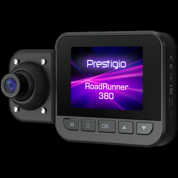 Prestigio RoadRunner 380, 2.0'' (320x240) IPS display, Dual camera: front - FHD 1920x1080@30fps, HD 1280x720@30fps, interior - HD 1280x720@30fps, Jieli AC5401A, 2 MP CMOS GC2053 image sensor, 2 MP camera, 140° Viewing Angle, Night Vision, Motion Detection