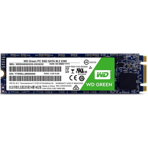 SSD WD Green 480GB SATA 6Gbps, M.2 2280, Read: 545 MBps