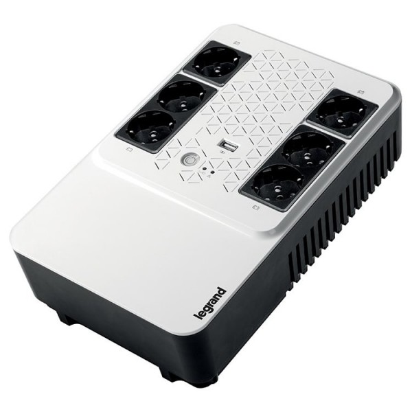 UPS Legrand Keor Multiplug 600VA/360W, Single phase, Line Interactive Technology- VI, Simulated SineWave,Cold Start Function,USB charger -  Type A female/5 V, Outlet-6xGerman Standard, Quantity of internal batteries - 1pc 12V 7.2Ah, Internal AVR.